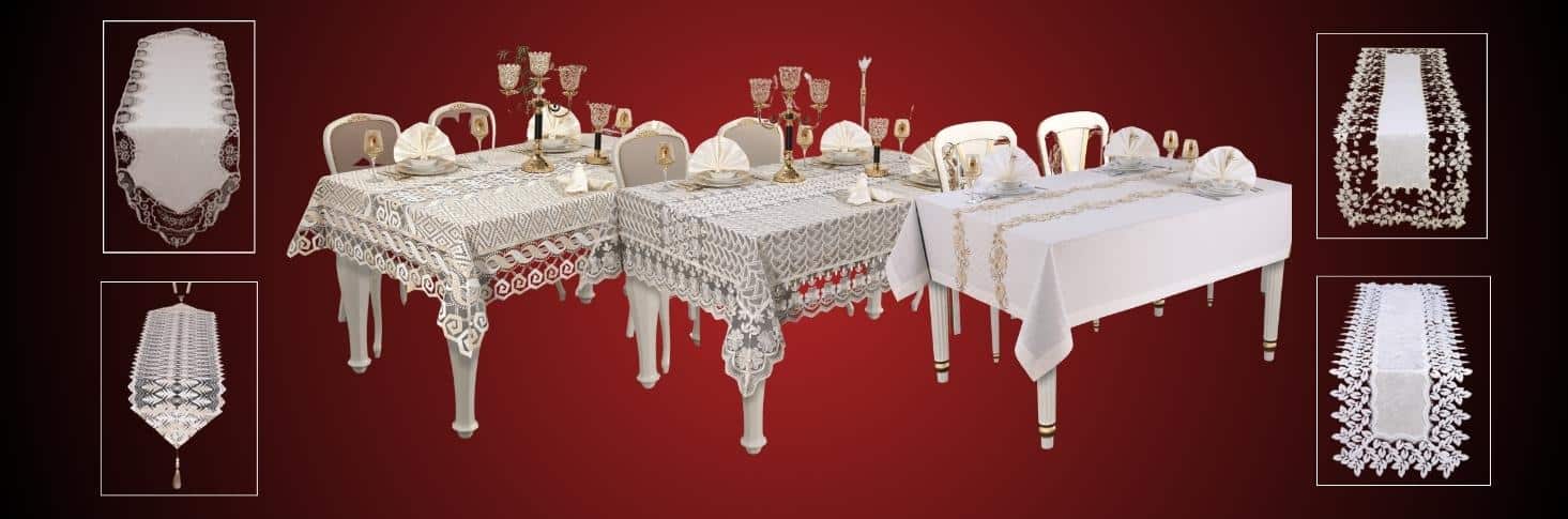 "Masa örtüleri ve yemek setlerimiz, restoranlar, oteller ve toplu alım yapmak isteyen işletmeler için sofralarınıza şıklık ve zarafet katmak üzere özenle tasarlanmıştır. Kaliteli malzemeler ve çeşitli boyut seçenekleri ile uzun ömürlü kullanım için idealdir."